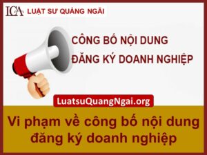 vi phạm về công bố nội dung đăng ký doanh nghiệp